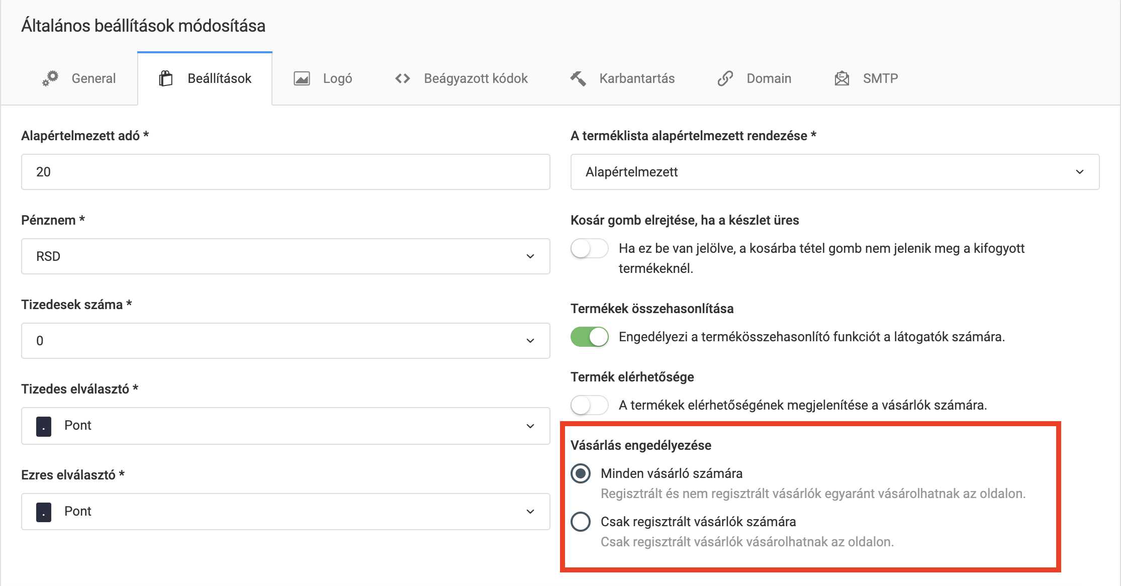 Bérelhető webáruházrendszer: v5.16.0