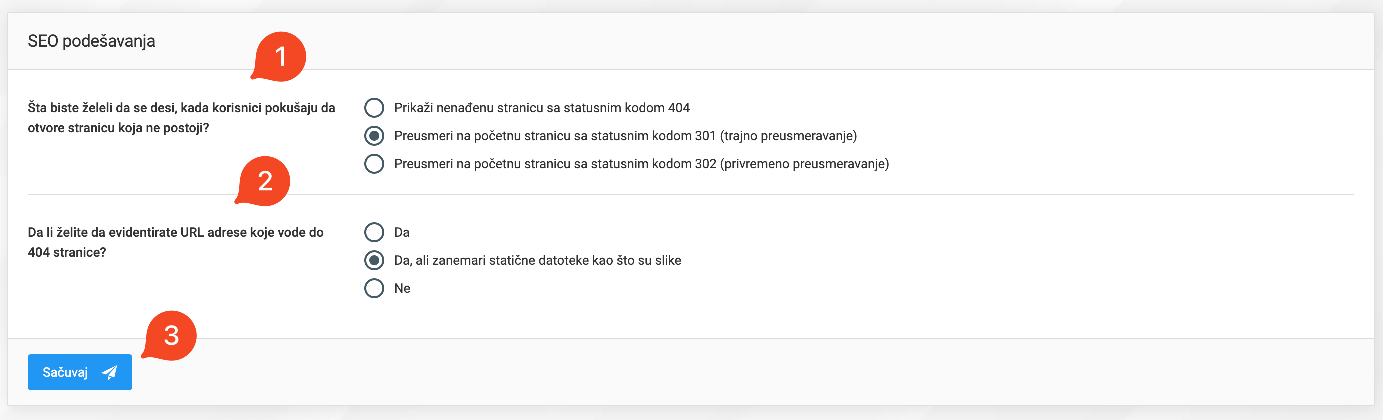 SEO podešavanja