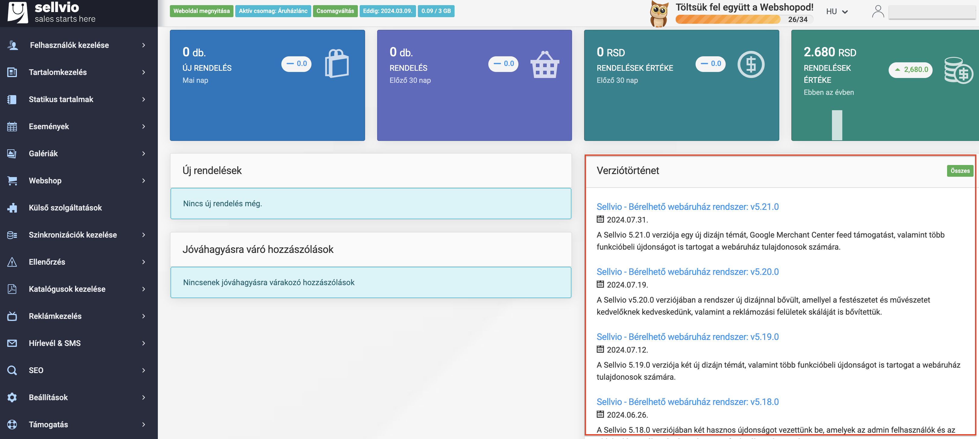 Bérelhető webáruházrendszer: v5.22.0