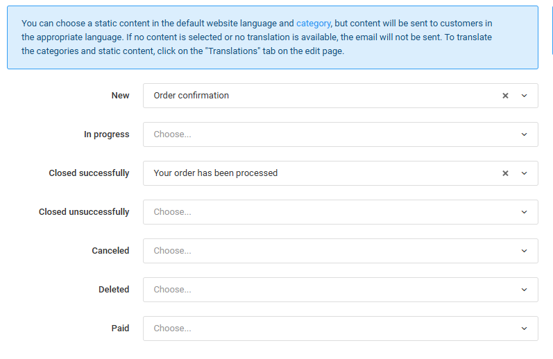 General settings
