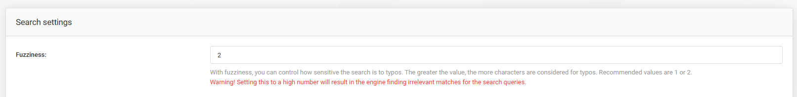 Search settings
