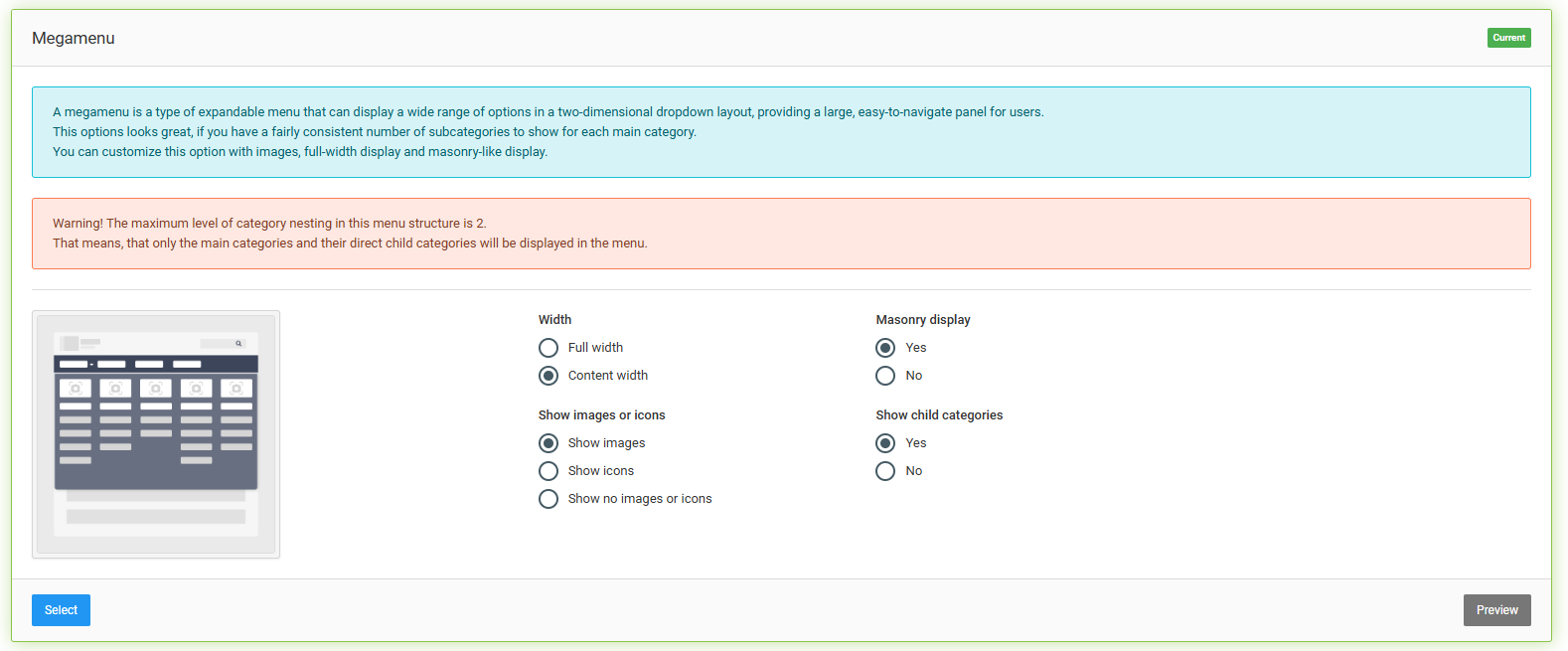 Themes and theme selection