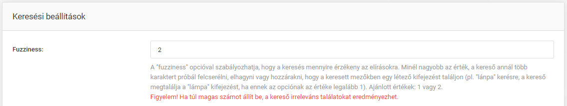 Keresési beállítások