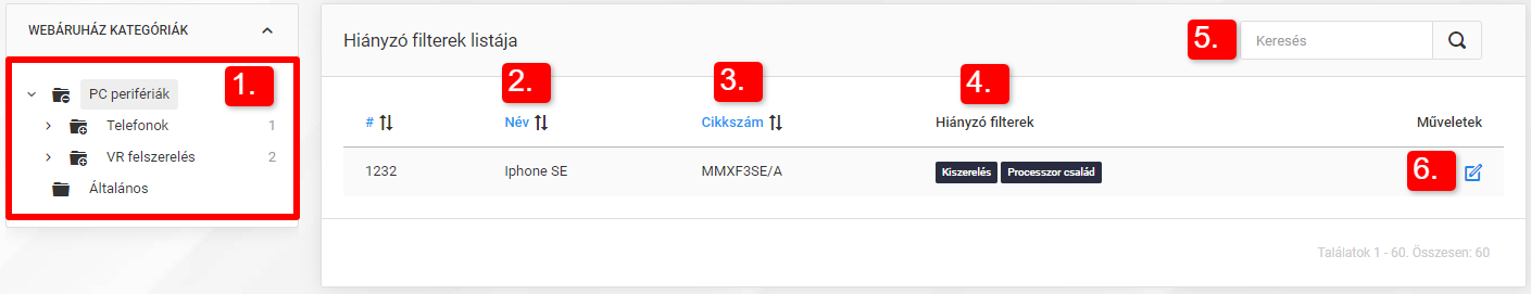 Hiányzó filterek