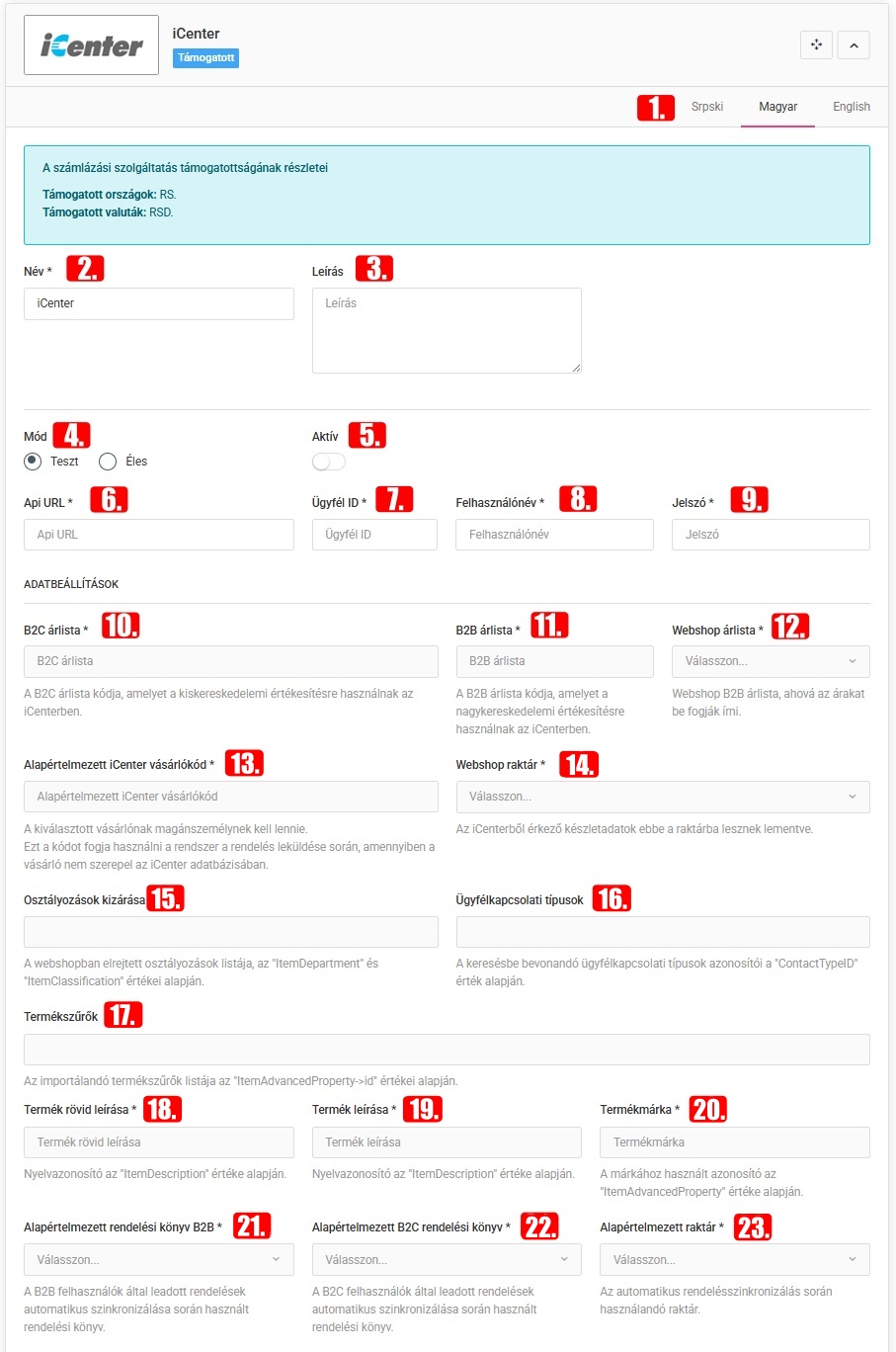 Számlázási szolgáltatások