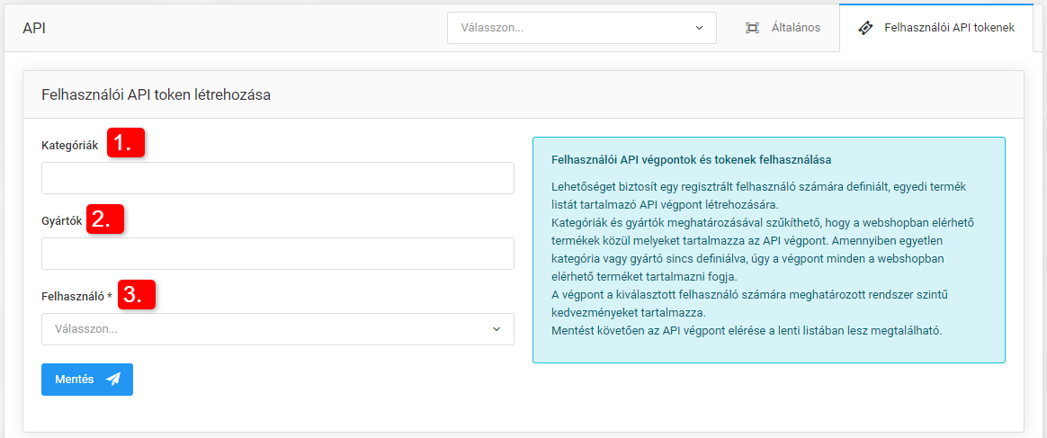 API termékkészlet lekérés