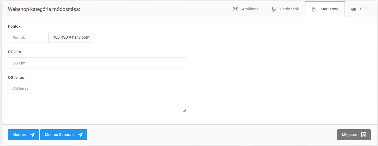 Webáruház kategóriák