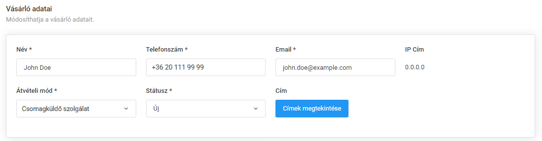Rendelések - Ajándékok