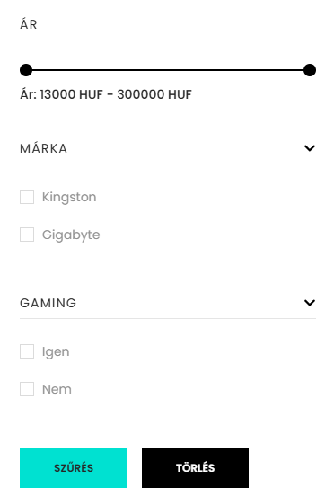 Termékek kezelése