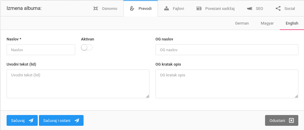 Albumi i upravljanje