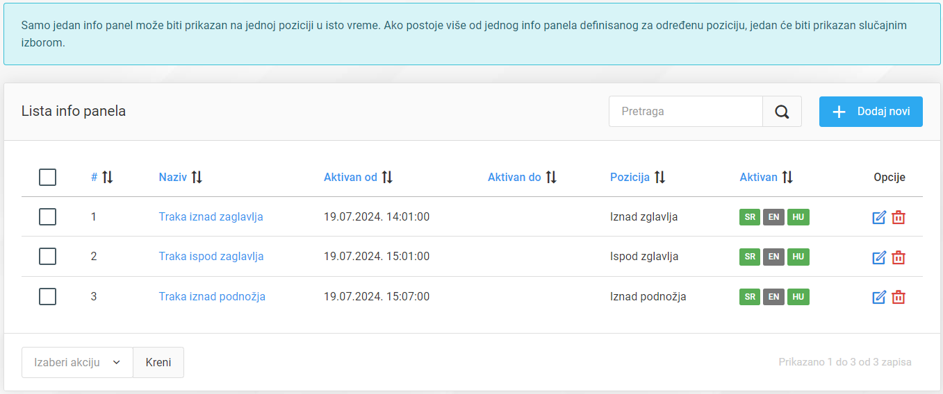 Info paneli